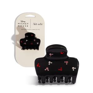 Kitsch & Mickey/Minnie Hair Claw with Rhinestones, Cute and Elegant Claw Clips for Girls, Great for All Hair Types, Recycled Plastic - 1pc (Black)