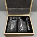 HEYPUB Whiskey Stones Gift Set,Whiskey Glasses Set 8 Granite Chilling Whisky Rocks, 2 Bourbon Glasses,Best Drinking Gifts for Men Dad Husband Birthday Anniversary PresentPlus 2 Free Coasters.