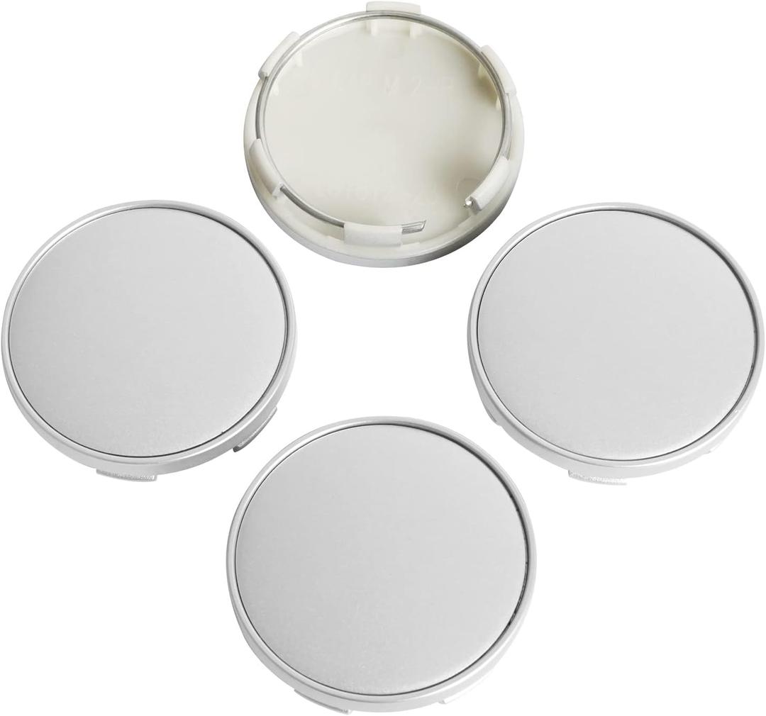 KitsPro 2.2Inch 56MM Wheel Center Caps, Pack of 4 (Silver, Outer 56MM, Inner 53MM)