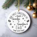 Our First Christmas As Grandma and Grandpa Ornament, Couple Christmas Keepsake 2025, New Gr&Ma & Gr&Pa Gifts, Ornament Wedding Gifts for Couple, Pregnancy Announcement Printed on Both Sides