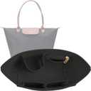 Lckaey Purse Organizer Insert for Le Pliage Handbags Insert Organizer- Felt Organizer 1012black2-M