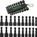 SWANLAKE 20PCS Power Nut Driver Set for Impact Drill, 1/4” Hex Head Drill Bit Set SAE and Metric