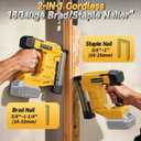 18 Gauge Brad Nail Gun Compatible with Dewalt 20V MAX Battery(NO Battery), 2 in 1 Cordless Brad Nailer for Crown Staple, 2 Mode, Electric Nail Gun for Wood, Trim Work, DIY