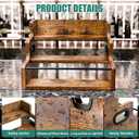 KLM Liquor Bottle Display Shelf, Coffee Syrup Rack Organizer, 3 Step Countertop Liquor Wine Rack, mini bar,liquor cabinet, Home Retro Bar Shelf Stand for Liquor Whiskey, Spirits