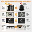Farmhouse Vanity Light Fixture,4-Light Bathroom Lighting,Black Industrial Wood Wall Light Over Mirror with Metal Shade, LED Bulbs Not Included