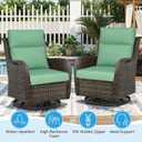 Outdoor Patio Chair Cushions 44x21x3.5 inch, Set of 2 Thicken Comfy Cushions for Rocker Non Slip Fade Shield Water Repellent High Back with Ties, Ash Pinstripe Weave