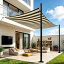 2 Pack 12 Ft Shade Sail Poles, Heavy Duty Metal Outdoor Support Post Kit, Rust-Resistant Shade Sail Support Poles, Adjustable Metal Sun Shade Poles For Patios, Courtyards, Backyards And Gardens