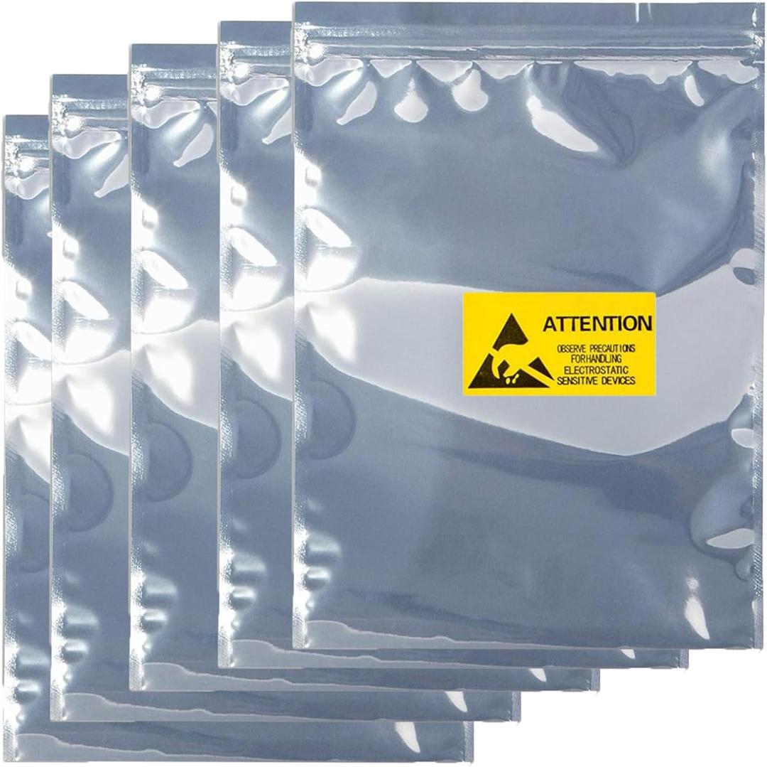 30pcs 11x15 inch Anti Static Bag with 30pcs Antistatic Labels, Static Free Bag for Electronics, Large Resealable Non Static Bags for Most of Computer Accessories