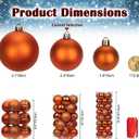 2.36" Orange Christmas Balls Ornaments 25 Pcs Shatterproof Christmas Ornaments Set Halloween Balls Ornaments Orange Ornament for Xmas Tree Holiday Party