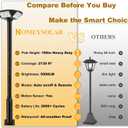 Solar Lamp Post Light, 100 Inch Heavy Duty Solar Pole Lights with Dusk to Dawn, Motion Sensor, Remote, Timer, Waterproof Solar Lights Outdoor for Patio, Yard, Garden, Pathway, Street