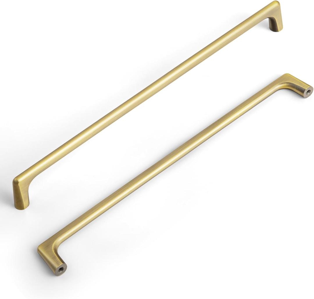 Goo-Ki 6 Pack Brass Bronze Cabinet pulls, 10 inch(256mm) Hole Center Zinc Alloy Drawer Pulls, 6 Pack