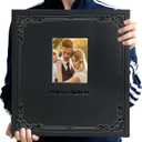 Photo Album Can Hold 3X5 4X6 5X7 6X8 8X10 Photos, Self Adhesive Magnetic DIY Scrapbook Albums (Black, Large)