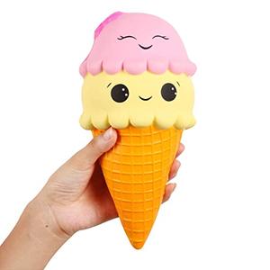 Anboor 9.1 Inches Squishies Jumbo Slow Rising Kawaii Cute Squishies Ice Cream Cone Cake Scented of Decompression Toys Stress Relief Kid's Toys 2 Pack