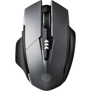 INPHIC Bluetooth Mouse Wireless, Tri-Mode, Upgraded Visible Battery, 2400 DPI, Silent Ergonomic Computer Mice, Mac, PC etc.-Gray