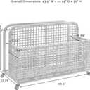 Crosley Furniture Ridley Wicker Outdoor Storage Pool Caddy for Floats, Patio Furniture Cushions, Distressed Gray/Brown