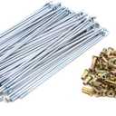 uxcell 72pcs Silver Tone 3mm Thread Dia 160mm Length Motorcycle Wheel Spokes with Nipples