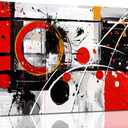 Alsingbago Large Abstract Canvas Wall Art for Living Room Bedroom Home Office Red Grey Black Abstract Canvas Prints Modern Wall Decor Ready to Hang Size 20x40