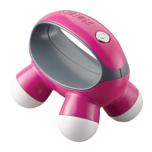 Homedics, Quatro Mini Hand-Held Massager with Hand Grip, Battery Operated Vibration Massage, 4 Massage Nodes, Powered by 2 AAA Batteries (Included), Assorted Colors (Pack of 1)