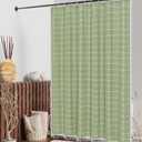 MitoVilla Sage Green Boho Farmhouse Shower Curtains for Modern Country Bathroom Decor, Thick Polyester Linen Fabric Shower Curtain, Rustic Neutral Weave Cloth Shower Curtain, 72 x 72