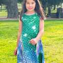 Funnycokid Girls Dress Summer Sleeveless Sundress Birthday Outfit Twirly Mermaid Party Kids 4-15 Years (7-8 Years)