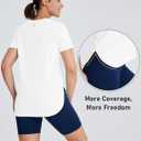 Women's Short Sleeve Workout Tops Moisture Wicking Cooling Shirts UV Protection Quick Dry Athletic Activewear (Medium, White)