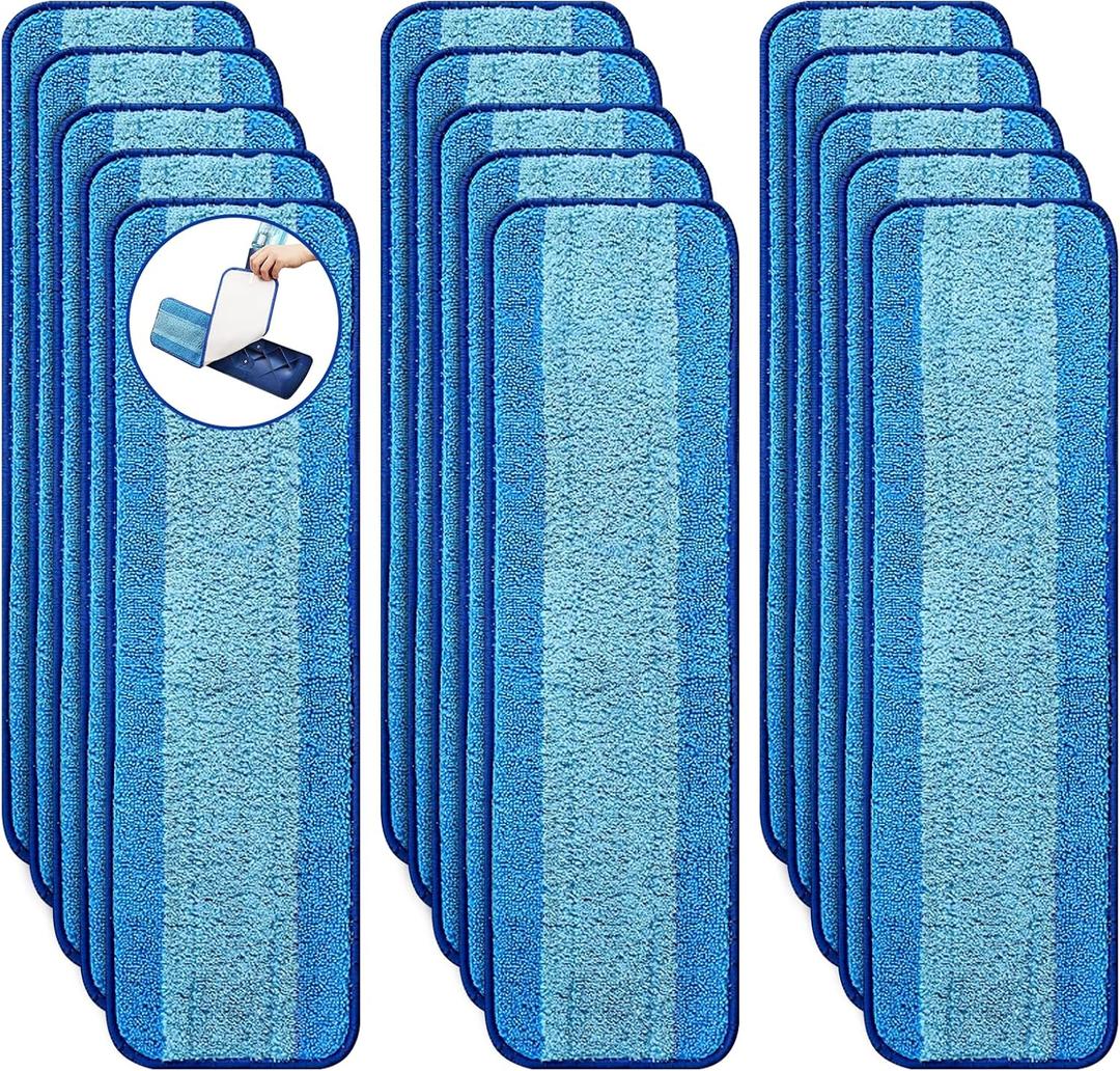 15 Pack Microfiber Cleaning Pads for Bona Family of Mops,Washable & Reusable Mop Pads Refill Replacement Safe for Hardwood and Multi-Surfac Floors Have Super-Absorbent