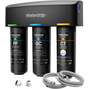 Waterdrop TSA 8 Layer Under Sink Water Filter System, Under Sink Water Filtration System, Reduces PFAS, PFOA/PFOS, Fluoride, Chlorine, Bad Taste & Odor, NSF/ANSI 42 Certified, Direct Connect to Faucet