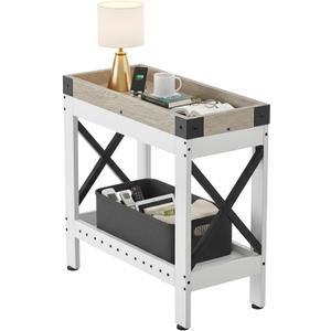 Narrow Side Table, End Table,Sofa Side Table, End Table Nightstand for Bedroom, Living Room, Small Spaces, 21.7" L X 10" W X 21.7" H