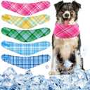 5 Pcs Dog Cooling Bandanas Dog Instant Cooling Neck Wraps Breathable Ice Scarf Pet Heat Relief Basic Collars for Small Medium Large Pet Hunting Training Camping Accessories for Summer(L)