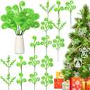 8 Pcs Lime Green Furry Picks for Christmas Tree 15'' Christmas Curly Tree Sticks Green Christmass Trees Topper Decorations Xmas Trees Fillers Branches Ornaments Stems for Holiday Xmas Decor