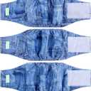 Wegreeco Jeans Washable Male Dog Diapers (Pack of 3) - Washable Male Dog Belly Wrap (Large - 18"- 21" Waist)