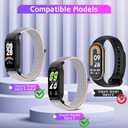 Nylon Watch Bands Compatible for Xiaomi Smart Band 9 Active/Redmi Band 3, 2 Pcs Adjustable Breathable Sport Loop Wristband Replacement Straps for Women Men