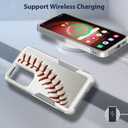 For Galaxy S25 +, Unique Pattern Shock-Absorption Hard PC and Inner Silicone Hybrid Dual Layer Armor Defender Case for Samsung Galaxy S25 Plus (Baseball Sports) White