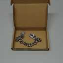 Chain Dog Collar 15mm Silver Cuban Link Dog Collar with Snap Buckle Silver Plated Stainless Steel Metal Dog Chain Collars for Puppy Small Medium Large Dogs Includes Dog tag & Bell(10") (10"(Fit Dog Neck 7"-9"))