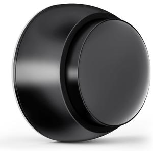 Door Stopper Wall Protector with Silicone Head, Aluminum Door Knob Wall Protector, Spring Shock Absorption Technology, 1.65" Door Stoppers for Wall, Adhesive Installation or with Screw (Black)