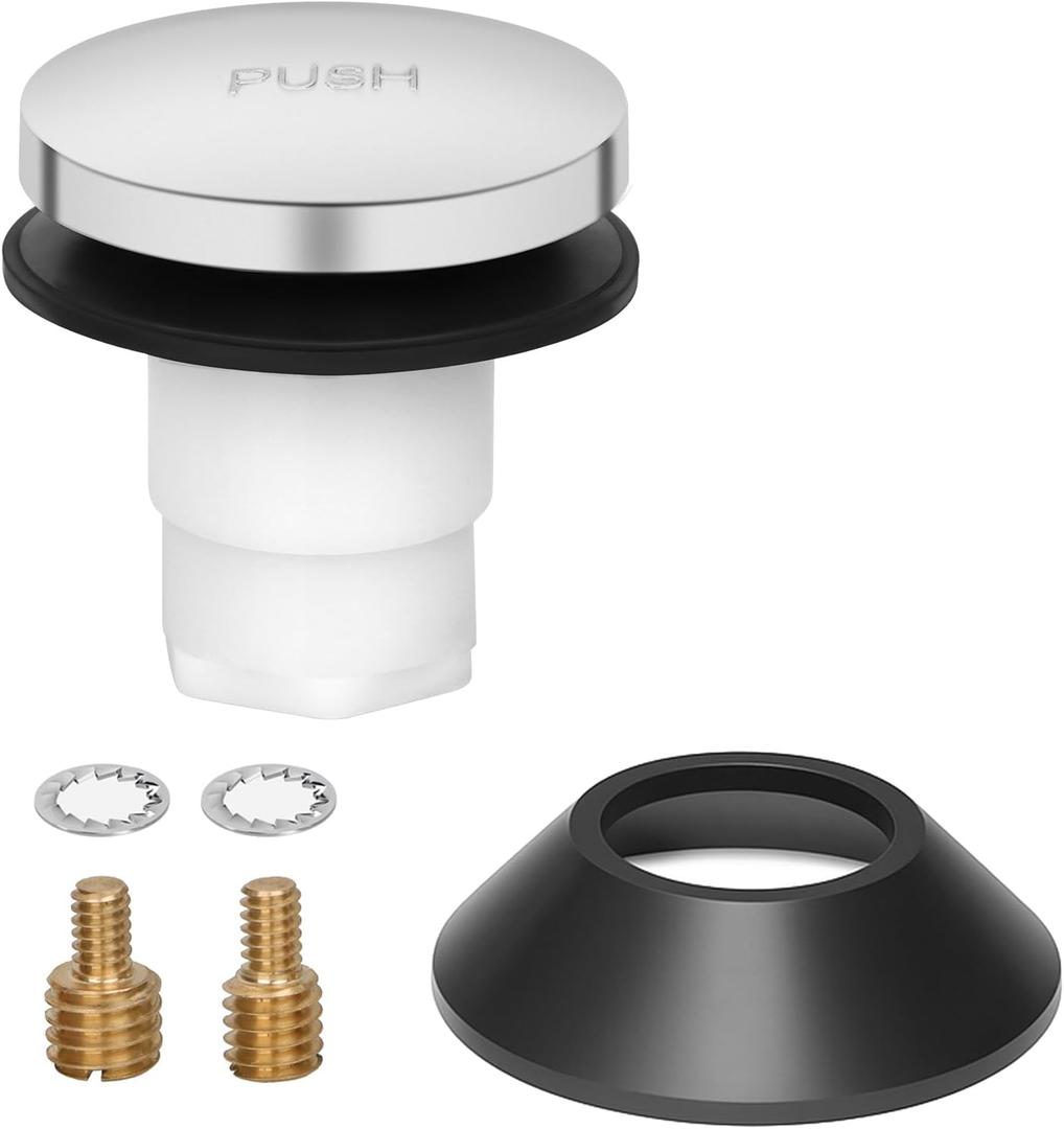 Tub Stopper Bathtub Drain Stopper Cover, Bathroom Tub Plug with 3/8 in. and 5/16 in. Thread Adapter, Compatible with K-1068204, Chrome Cover