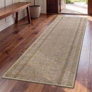 Hallway Runner Rug 2x6, Non Slip Washable Kitchen Runners Mat, Thin Entryway Floor Mat Fit Under Door, Soft Low Pile Indoor Carpet