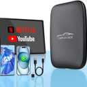 4 in 1 Wireless Carplay & Android Auto Wireless Adapter - 2025 Upgrade Magic CarPlay Ai Box Streaming Video Fits Netflix/YouTube/TF Card, Car Play Wireles Adapter