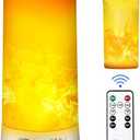 LED Flame Effect Light, USB Rechargeable Outdoor Flame Table Lamp Waterproof Dimmable 4 Modes Lantern with Gravity Sensing Effect IR Wireless Remote&Timer, For Halloween Room Party Bar Decor