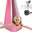 Double Layer Sensory Swing for Kids with 360 Swivel Hanger Kit, Therapy Swing Hammock,Kids Indoor Swing Indoor Hammock, Outdoor, Coral Pink