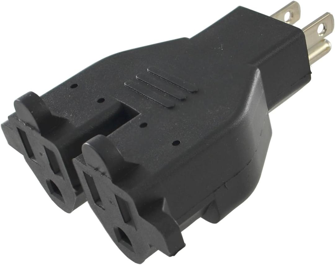 Conntek 30104 Y Male Plug Adapter U.S. 3 Prong Male Plug To Two U.S. 3 Pin Female Connector