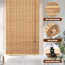 24" x 64" Bamboo Roman Shades, Blackout Window Blinds