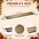 40" Large Wooden Serving Tray with Metal Handles Decorative Board