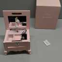 Ballerina Musical Jewelry Box with Mirror for GirlsPink Kid's Jewelry Storage Music Box,Children's Jewelry organizer Music Jewelry Chest,Good Gift for Holidays,Birthday and Friends