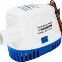 Sanuke 1100GPH Automatic Bilge Pumps, 12V Marine Bilge Water Pump with Float Switch, 1-1/8" Outlet, Electric Motor Submersible Bilge Pump for Boats, Ponds, Pools, Caravan RV