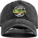 Funny Retro Baseball Cap If I am Missing I Will go Fishing Sun Protection and Windproof Gifts for Fishing and Outdoor Sports Enthusiasts Dark Grey