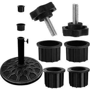 6 Pcs Parasol Base Stand, Umbrella Holder Adaptor Tube Bolt Fixing Mount Accessorie, Garden Table Umbrella Ring Cover Silicone Hole Stopper