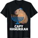 Funny Capybara Happy Hanukkah Chanukah Jewish Men Women Kids T-Shirt S