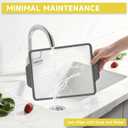 Tempered Glass Cutting Boards for Kitchen Counter, Dishwasher-Safe & Shatterproof with Non-Slip Edge, Housewarming Gifts, 15 * 10 Inch Small Size Clear Cutting Board