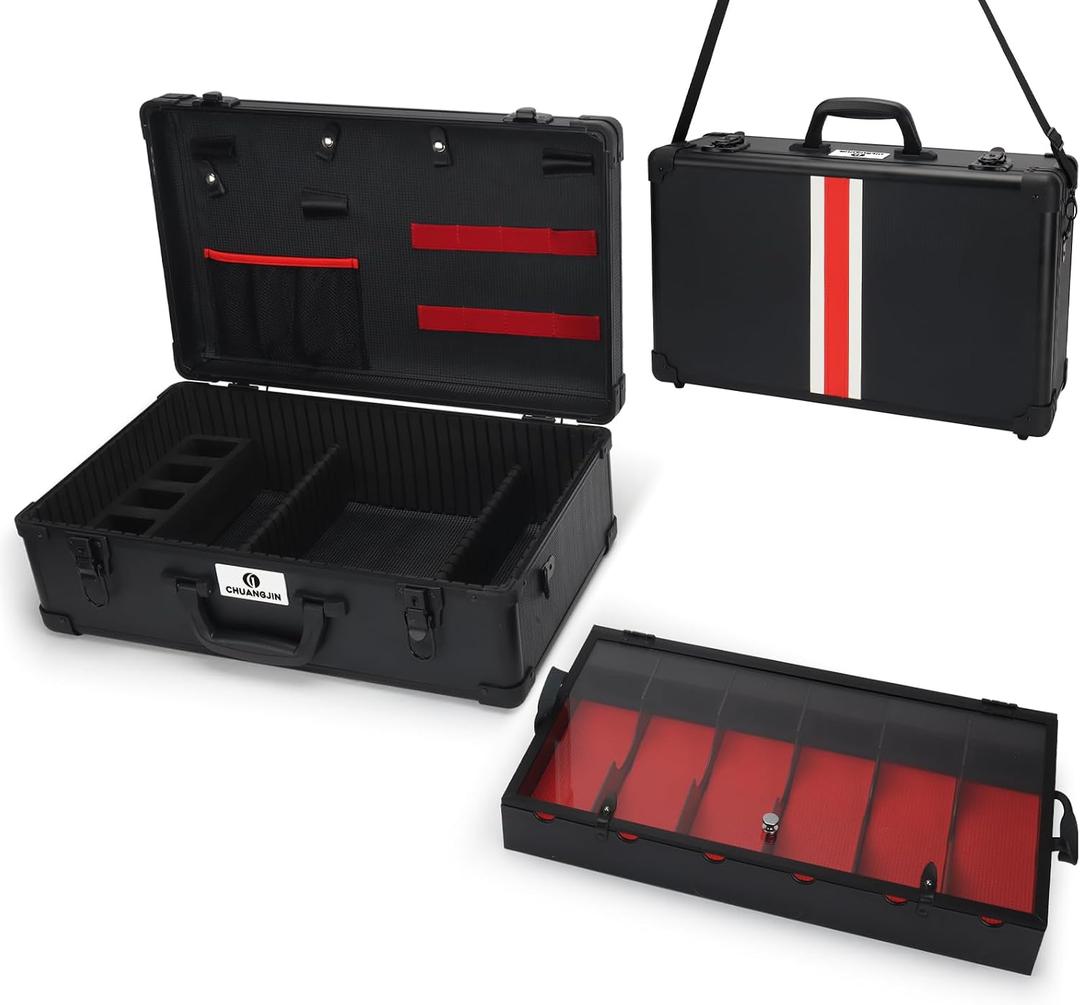 Large Barber Carrying Case, Hairdresser Tool Box Organizer Traveling Case, Portable Travel Barber Suitcase for Hair Stylist Pet Groomer Beauty Salon Makeup Artist
